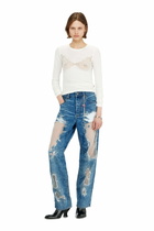 Diesel Top with devoré lace effect - T-Shirts Womens in White