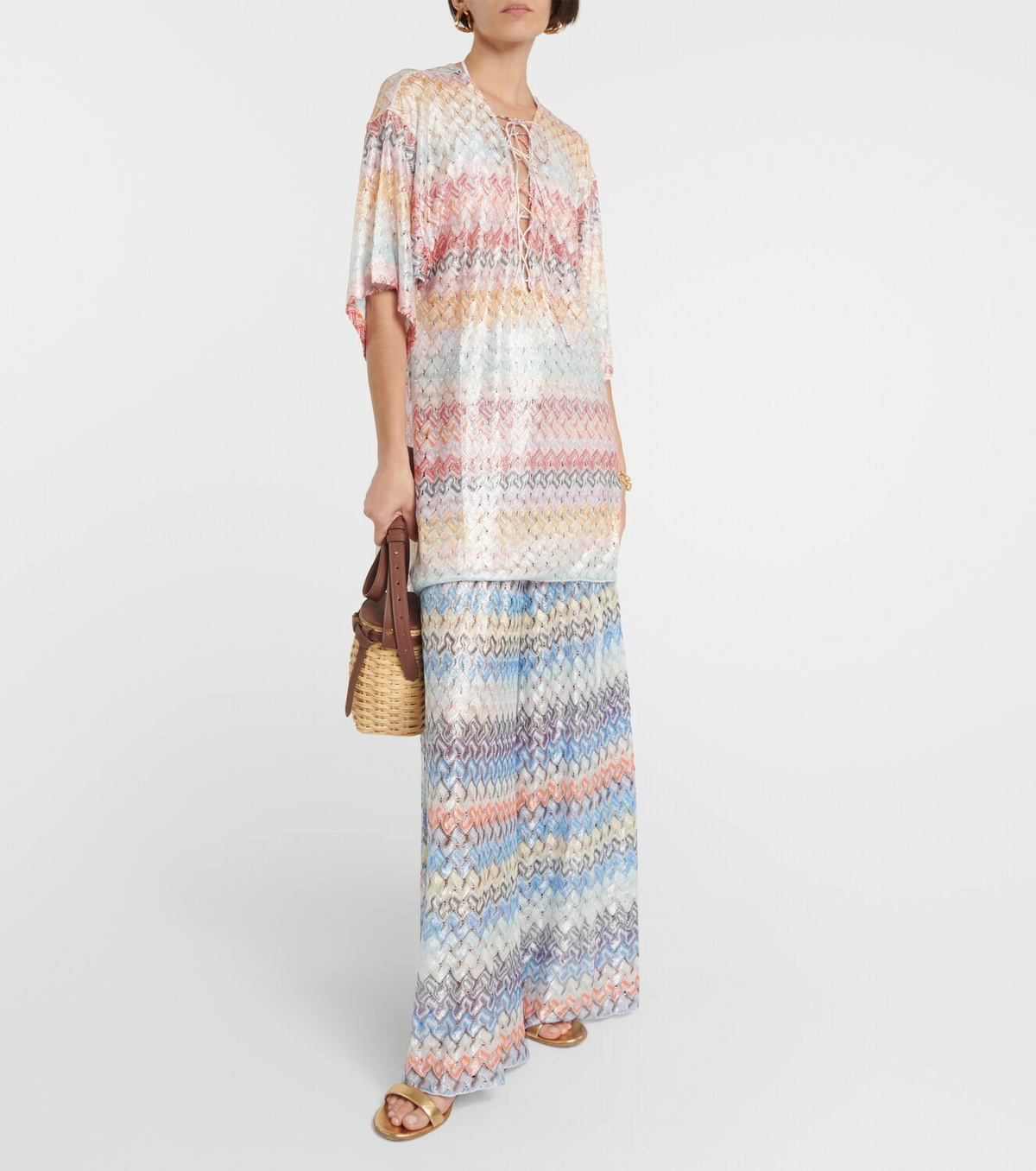 Missoni Mare Zig-zag lamé minidress