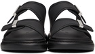 Alexander McQueen Black Rubber Hybrid Slides