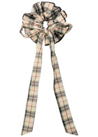 Damson Madder Garter Checked Cotton Scrunchie - Yellow - One Size