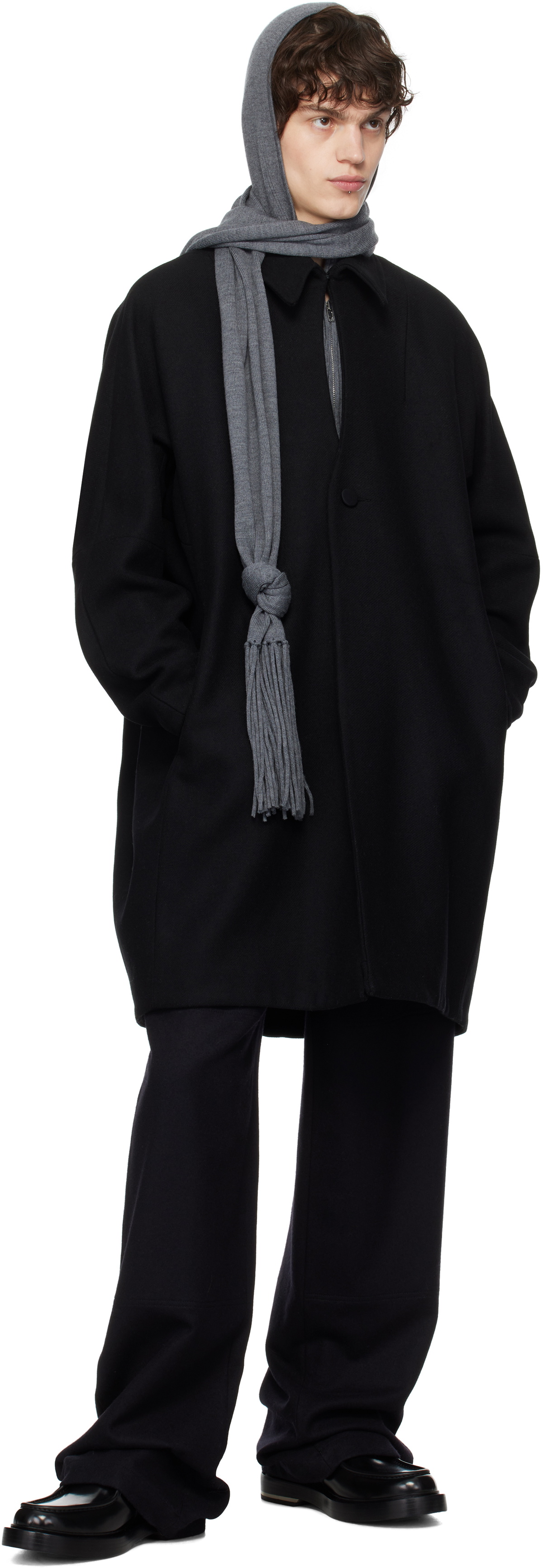 AARON ESH Black Keyhole Coat