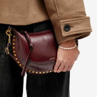 Isabel Marant Women's Oskan Moon Shoulder Bag in Burgundy