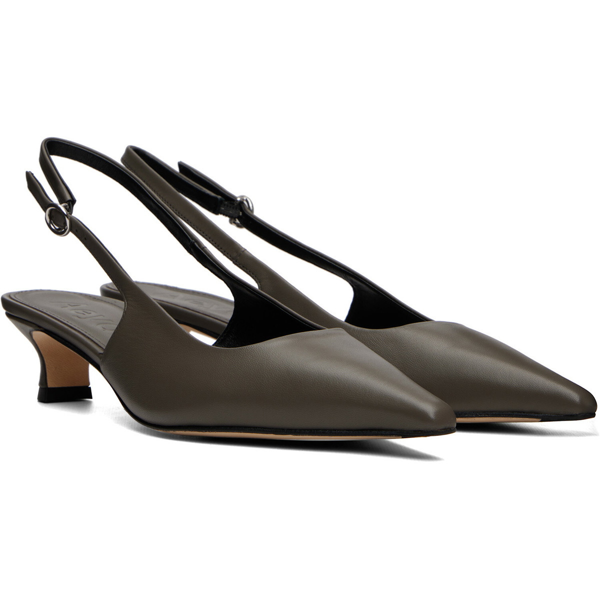 Aeyde Gray Catrina Slingback Heels
