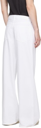 Re/Done White Mid Rise Palazzo Jeans