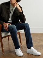 Kiton - Embroidered Full-Grain Leather Sneakers - White