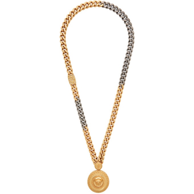 Photo: Versace Gold Cuban Link Medusa Necklace