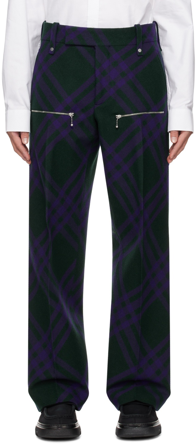 Photo: Burberry Green & Purple Check Trousers