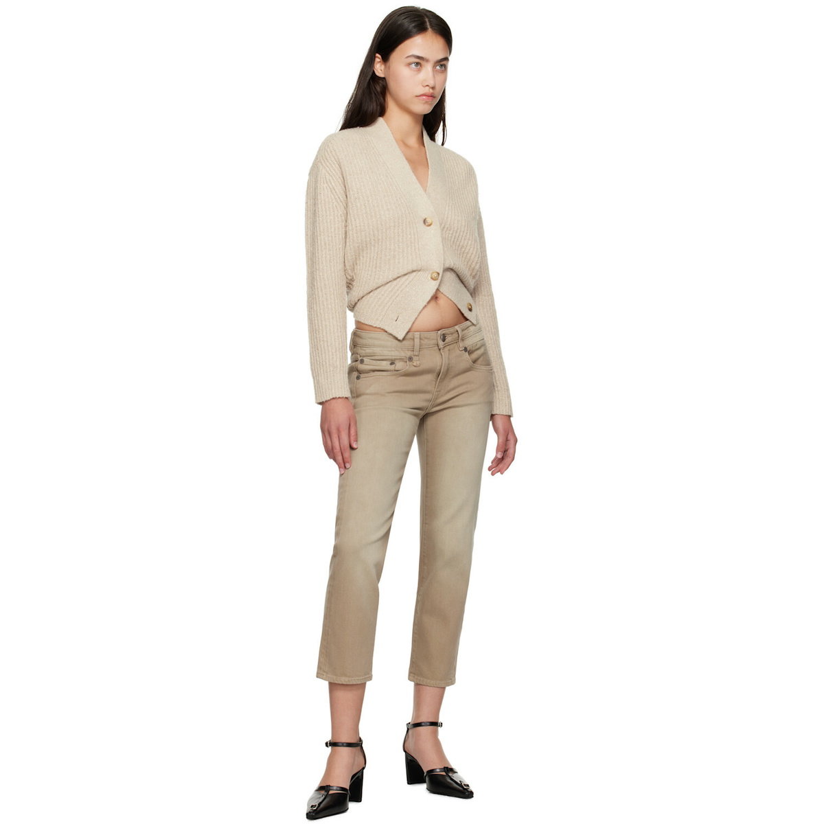 R13 Tan Boy Straight Jeans