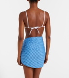 Montce Draped plaid beach cover-up