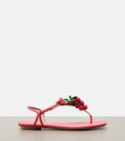 Aquazzura Berry raffia-effect thong sandals