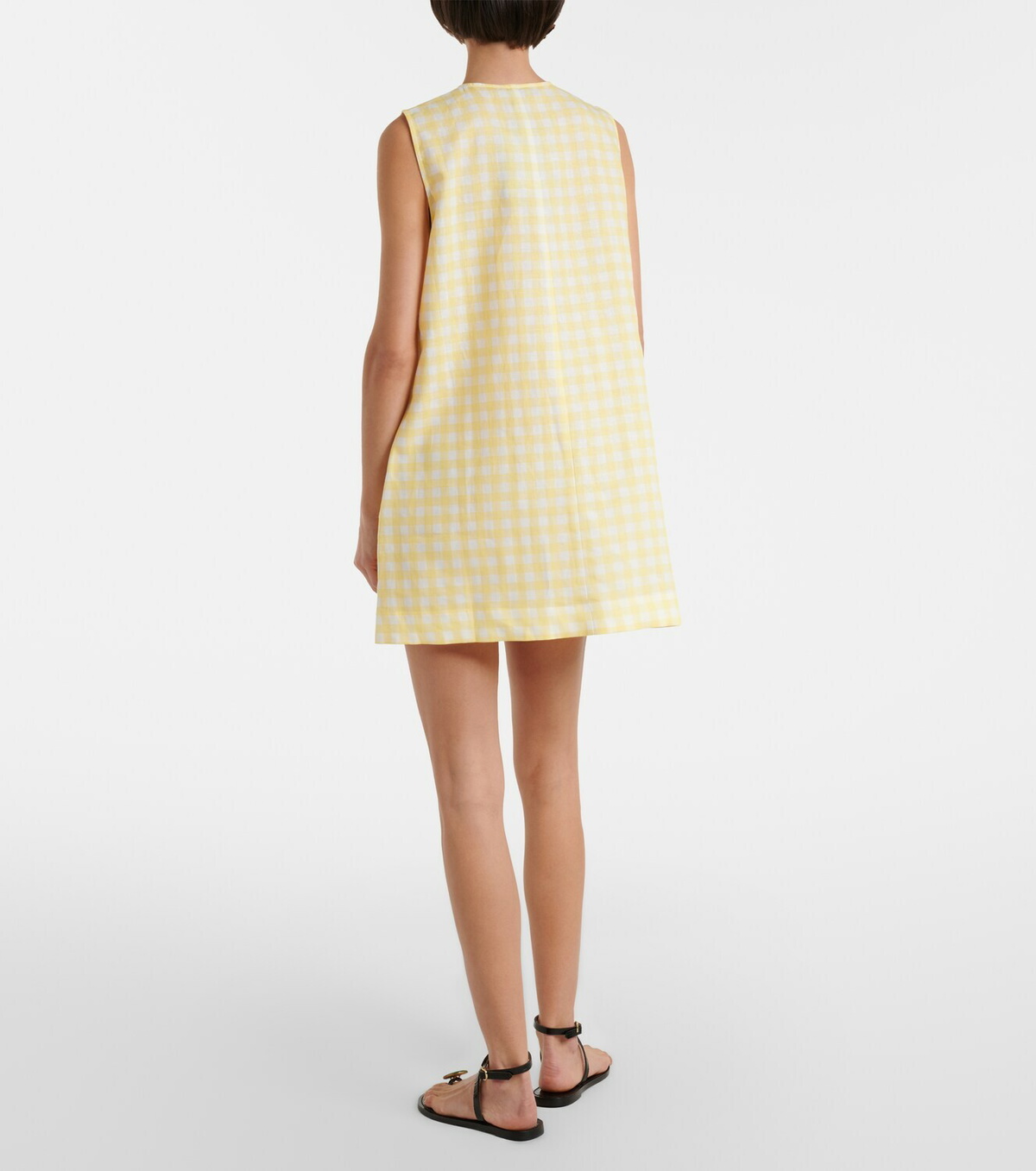 Asceno Gingham linen and cotton minidress