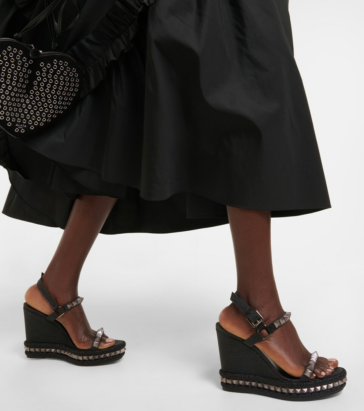 Christian Louboutin - Pyraclou embellished leather