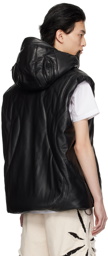 KUSIKOHC Black Helmet Faux-Leather Vest