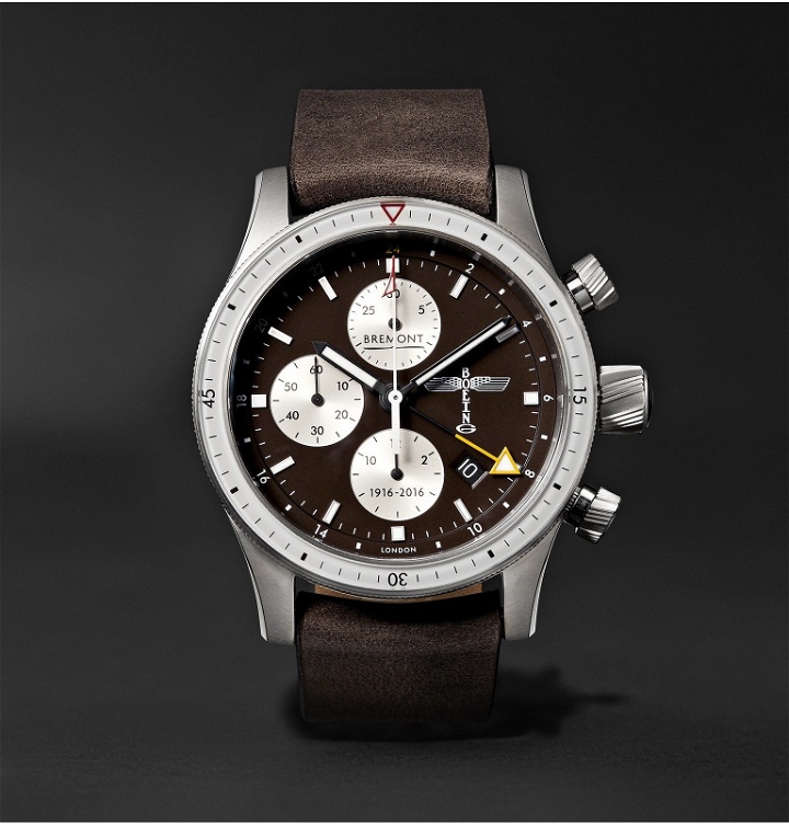 Photo: Bremont - Boeing 100 Automatic Chronometer 43mm Titanium and Leather Watch - Brown