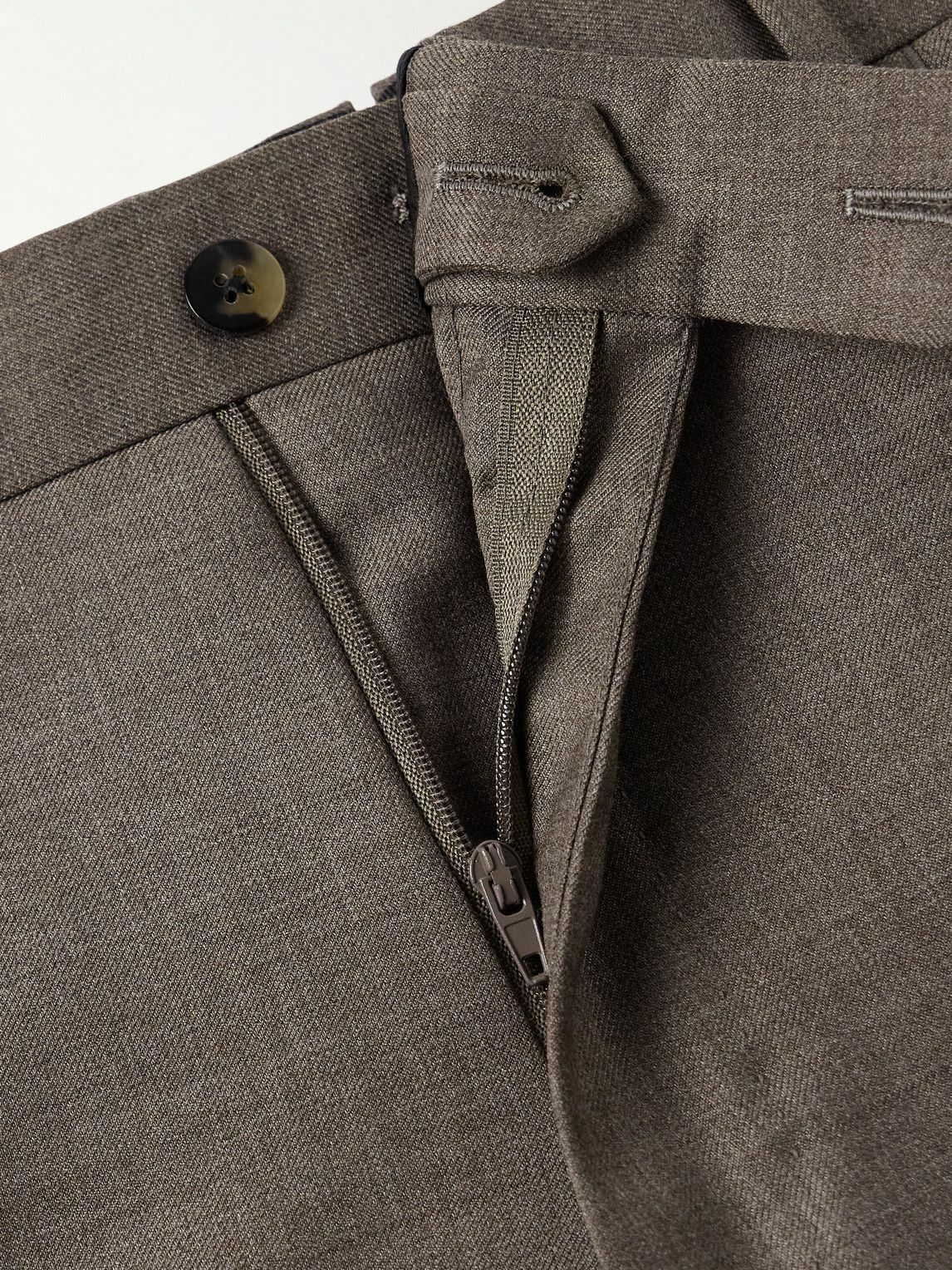 Caruso - Slim-Fit Wool-Twill Suit Trousers - Brown
