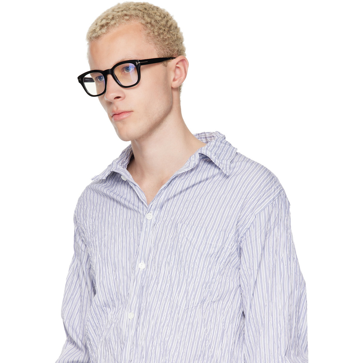 TOM FORD Black Blue Block Soft Square Blue Light Optical Glasses
