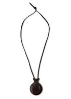 Lemaire Castanet Mirror Resin and Leather Necklace - Dark Brown - One Size