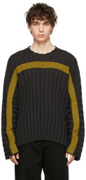 Eckhaus Latta Grey Accordion Crewneck Sweater