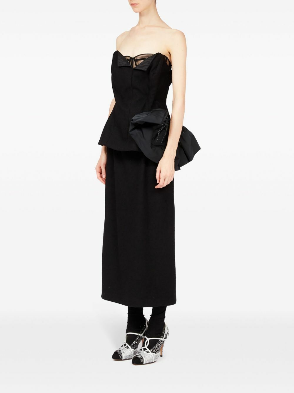 スーツ・フォーマル・ドレス maison margiela dress Ivory Hammered Satin Flared Maxi Dress | Maison Margiela