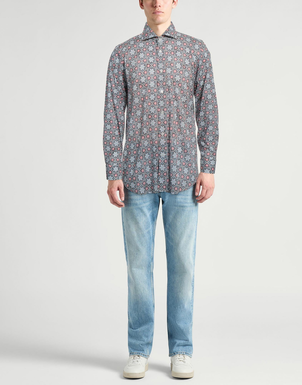 Fedeli Mens Shirt Slate in Blue