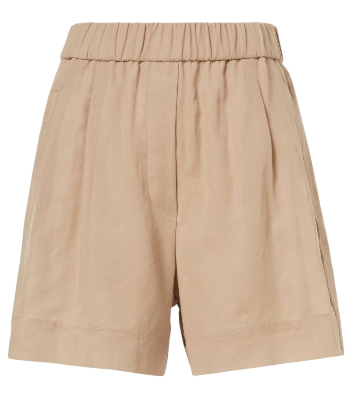 Brunello Cucinelli - Linen-blend high-waisted shorts