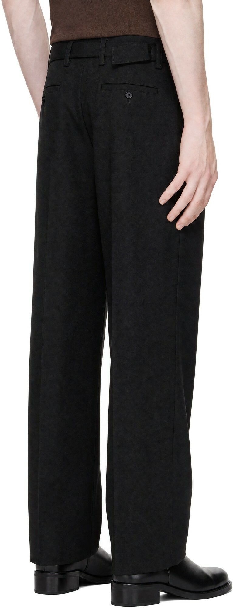 LE17SEPTEMBRE Black Belted Two-Tuck Wool Trousers