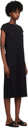 Sunspel Black Crewneck Midi Dress