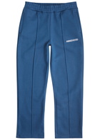 Annie Hood College Straight-leg Cotton Sweatpants Navy