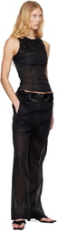 Edward Cuming Black Patch Work Elasticated Trousers