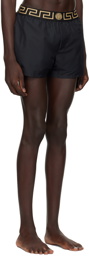 Versace Underwear Black Greca Border Swim Shorts