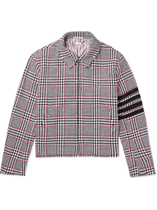 Photo: Thom Browne - Striped Checked Cotton-Tweed Bomber Jacket - Red