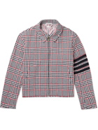 Thom Browne - Striped Checked Cotton-Tweed Bomber Jacket - Red