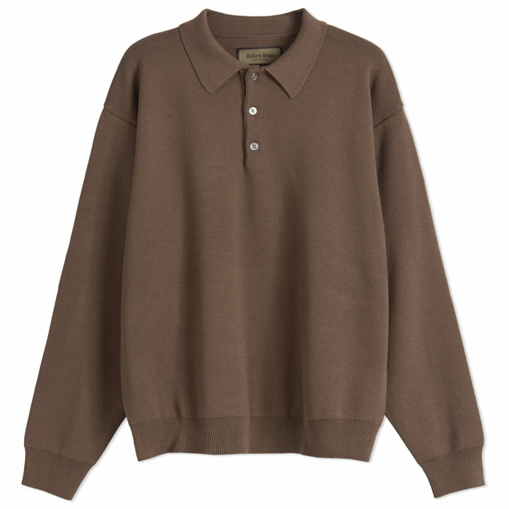 Photo: Uniform Bridge Men's Knitted Polo Shirt in Brown