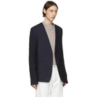 Maison Margiela Navy Mohair Poplin Blazer