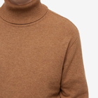 Universal Works Men's Recycled Wool Roll Neck Knit in Camel