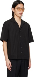 Lardini Black Spread Collar Shirt