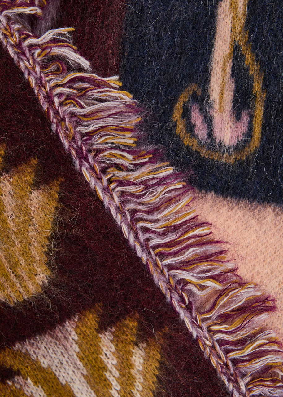 Forte_forte Jacquard Brushed Alpaca-blend Cardigan Navy