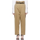 3.1 Phillip Lim Beige Wool Paper Bag Cropped Trousers