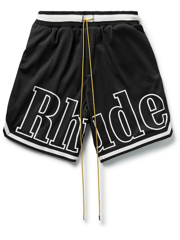 Photo: Rhude - Court Logo-Print Mesh Drawstring Shorts - Black