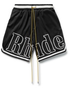 Rhude - Court Logo-Print Mesh Drawstring Shorts - Black