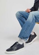 Oliver Sweeney Rende Panelled Leather Sneakers Navy