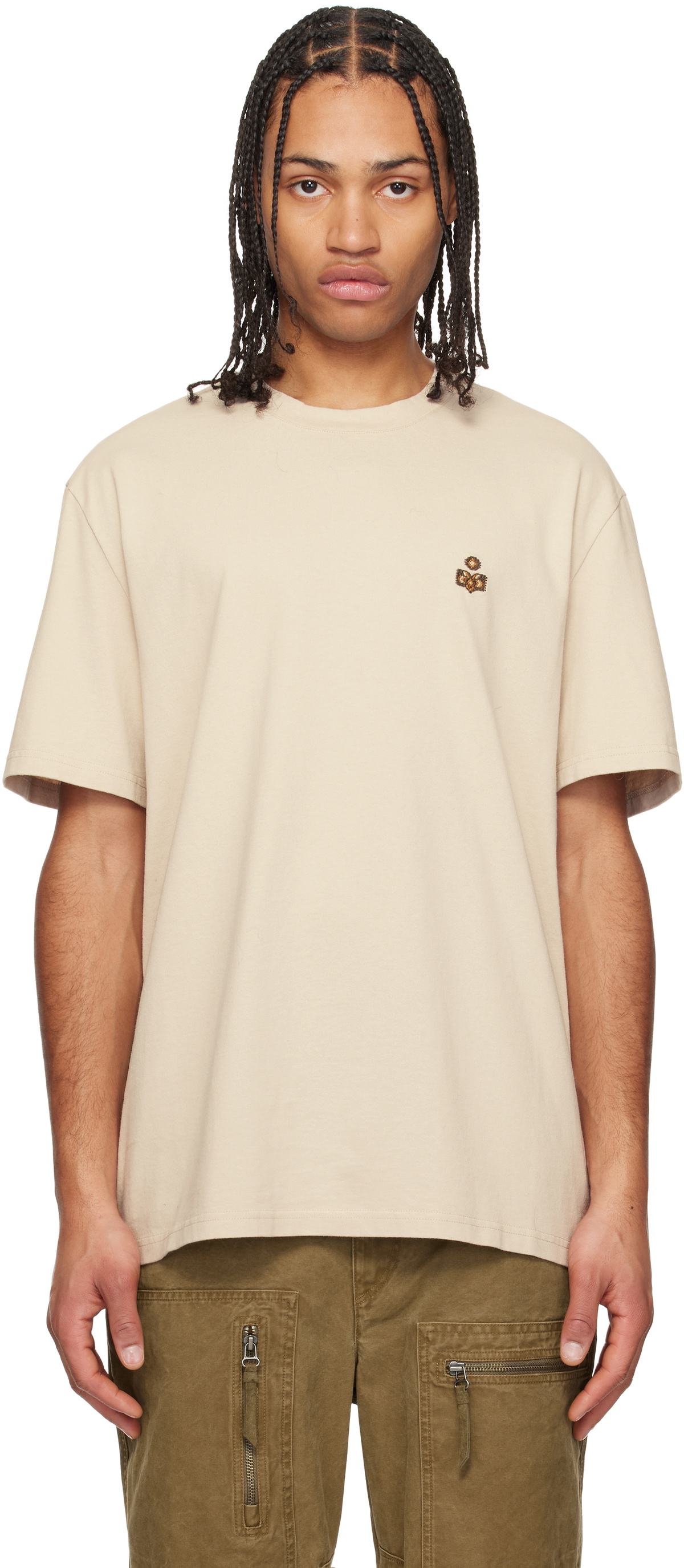 ISABEL MARANT｜SHORT-SLEEVED ROUND NECK T-SHIRTS (HUGO ( Isabel Marant Off-White Hugo T-shirt Isabel Marant