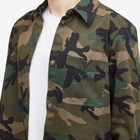 Valentino Men's Camo Gabardine Shirt in Army