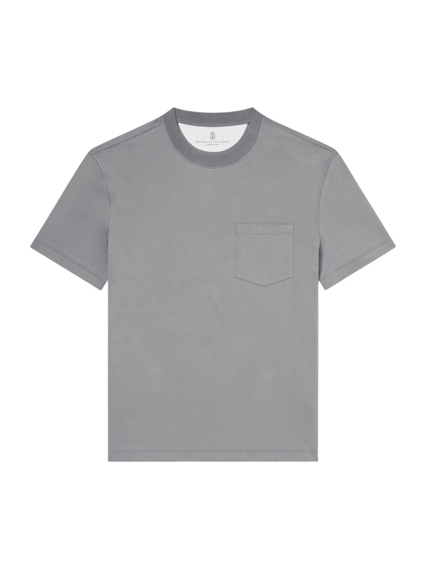 Photo: Brunello Cucinelli - Cotton-Jersey T-Shirt - Gray