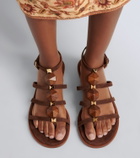 Gianvito Rossi Studded suede thong sandals