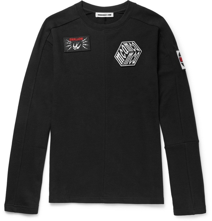 Photo: McQ Alexander McQueen - Appliquéd Loopback Cotton-Jersey Sweatshirt - Men - Black