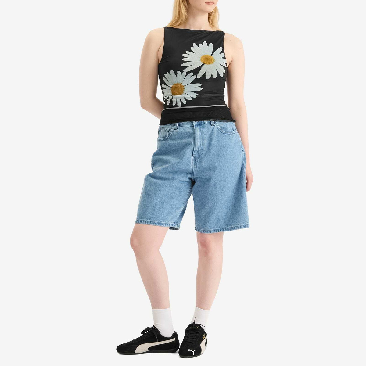 House Of Sunny Women's Daisy Layer Mesh Top in Multi