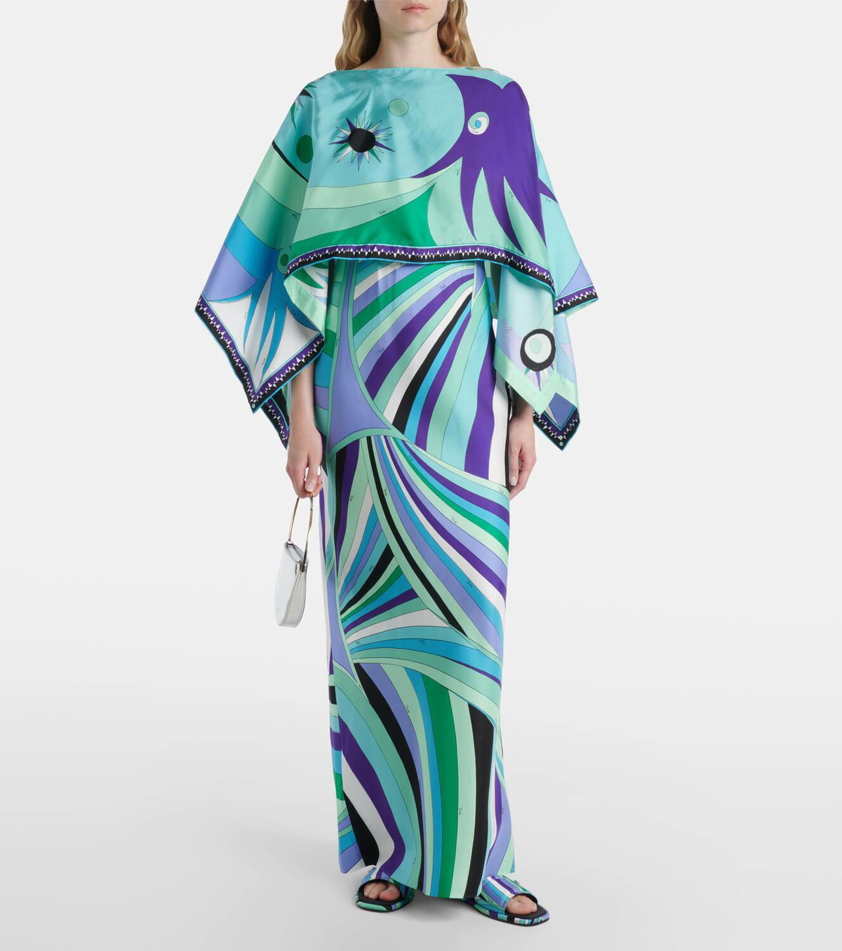 PUCCI プッチ ワンピース Iride silk twill dress&cape Iride-Print Silk Dress – PUCCI Online Store