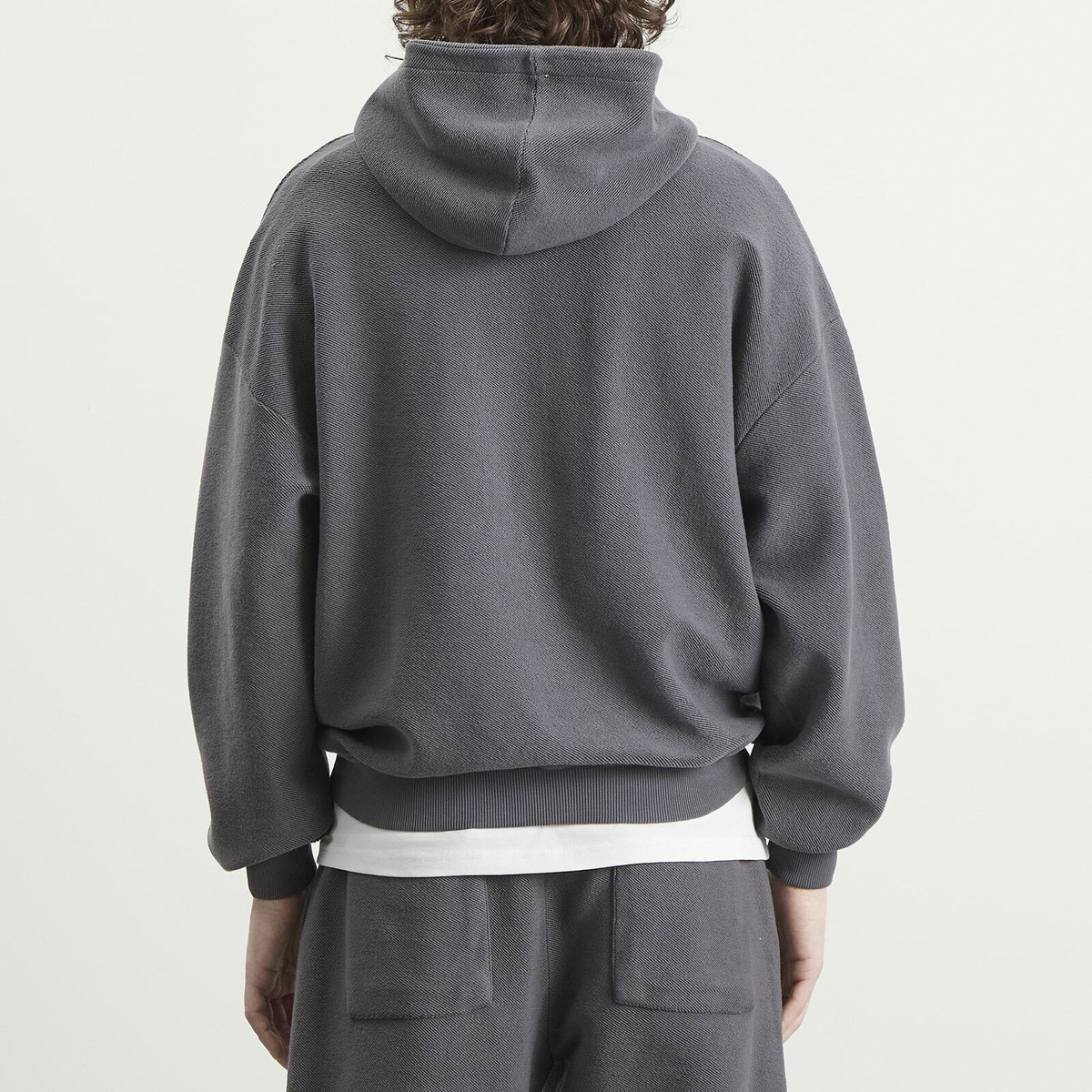 ANNIE HOOD Men's Inside Out College Zip Hoodie in Washed Black