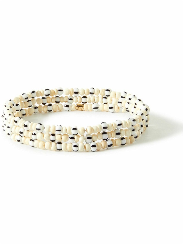 Photo: Roxanne Assoulin - Fresh Linens Set of Three Gold-Tone, Wood and Enamel Beaded Bracelets